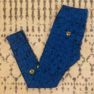 LuLaRoe Blue Rose Leggings - One Size- New